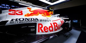 istanbul, turkey   october 07 reveal of the red bull racing special honda tribute livery ahead of the f1 grand prix of turkey at intercity istanbul park on october 07, 2021 in istanbul, turkey photo by mark thompsongetty images  getty images  red bull content pool   si202110070110  usage for editorial use only