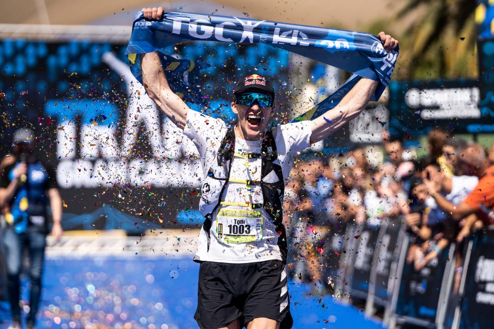tom evans winning the 2022 transgrancanaria in artenara, spain