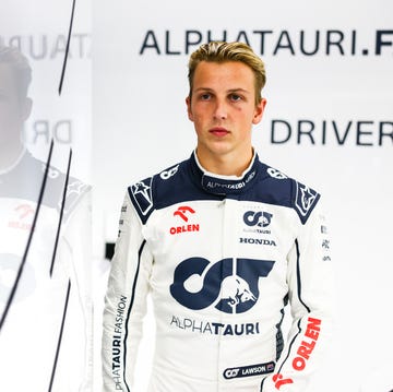 zandvoort, netherlands august 25 liam lawson of new zealand and scuderia alphatauri looks on in the garage after practice ahead of the f1 grand prix of the netherlands at circuit zandvoort on august 25, 2023 in zandvoort, netherlands photo by mark thompsongetty images