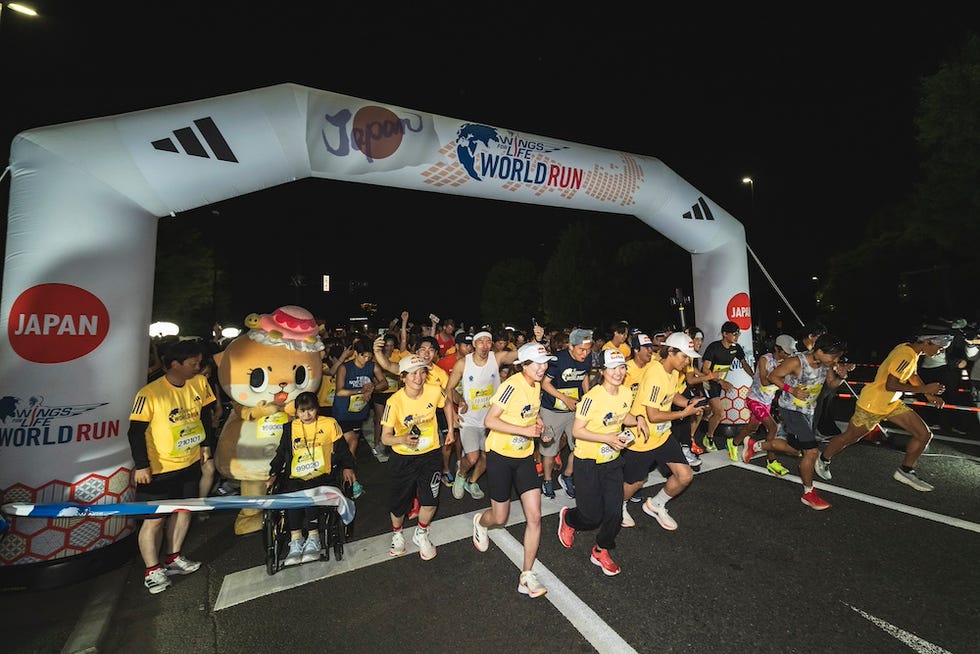 participants compete in the wings for life world run app run in in tokyo, japan on may 5, 2024  suguru saito for wings for life world run  si202405050202  usage for editorial use only  