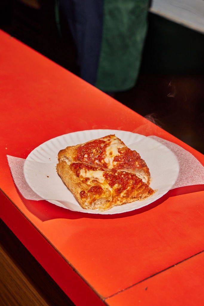 sicilian square pie at luigi's pizza in brooklyn, ny photo by