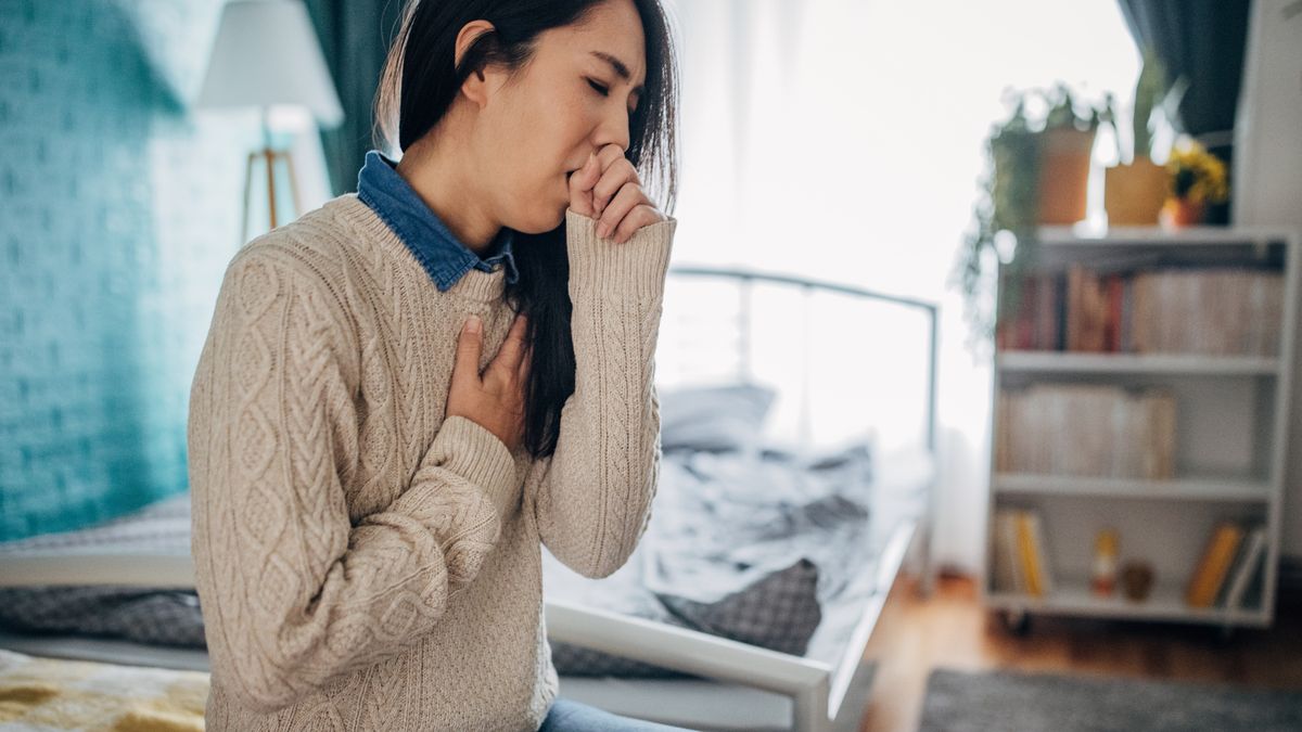 sick woman at home