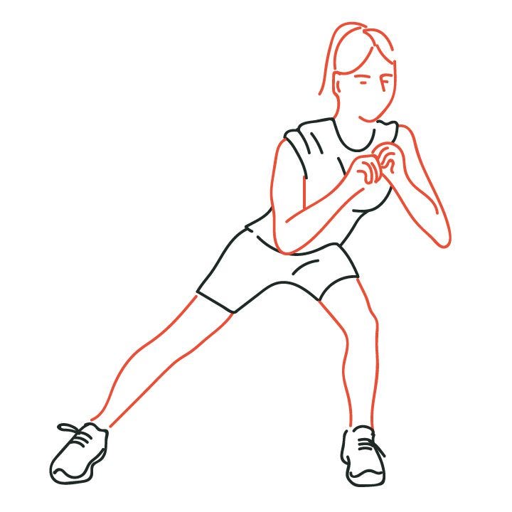 side lunge groin stretch