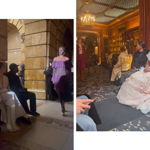 fashion runway event showcasing models and audience interaction