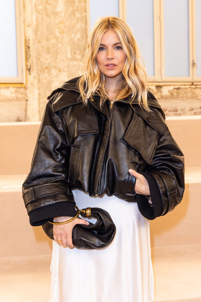 sienna miller boho blonde hair chloe show paris fashion week