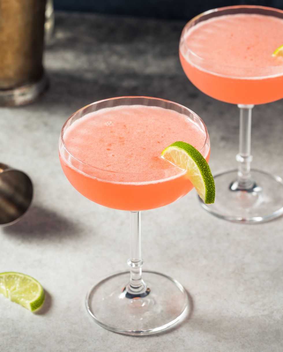 cold refreshing tequila siesta cocktail with grapefruit and lime
