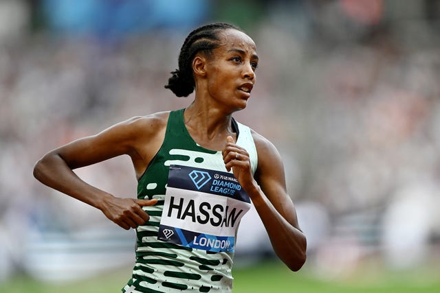 sifan hassan tijdens de london athletics meet