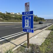 sign for electric vehicle fast charging station