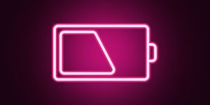 sign half charge icon elements of web in neon style icons simple icon for websites, web design, mobile app, info graphics