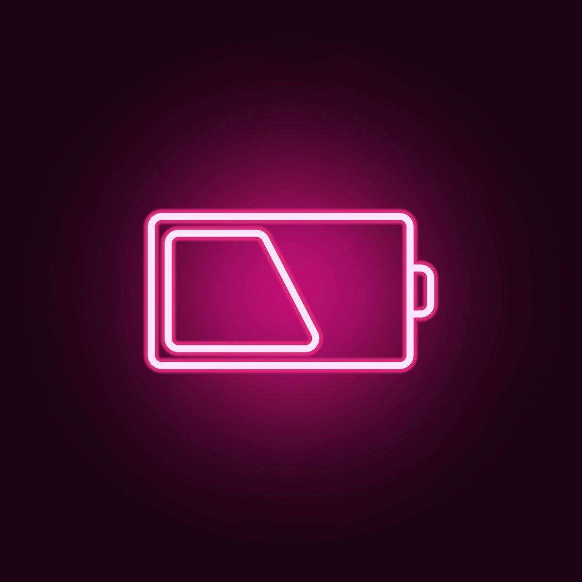 sign half charge icon elements of web in neon style icons simple icon for websites, web design, mobile app, info graphics