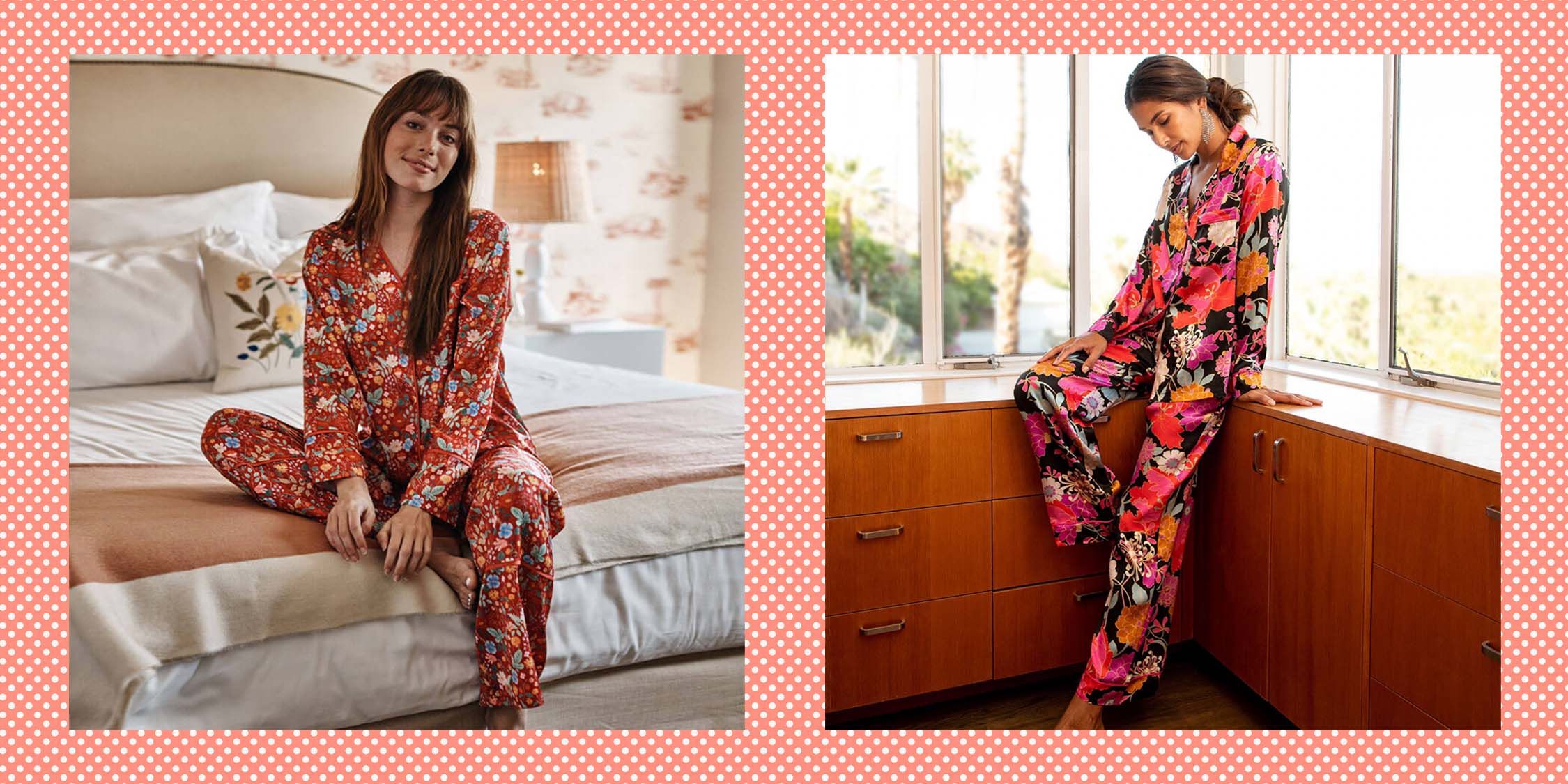Pink Silk Pyjamas Long for Women- Silk Sleeping Wear Mulberry Silk
