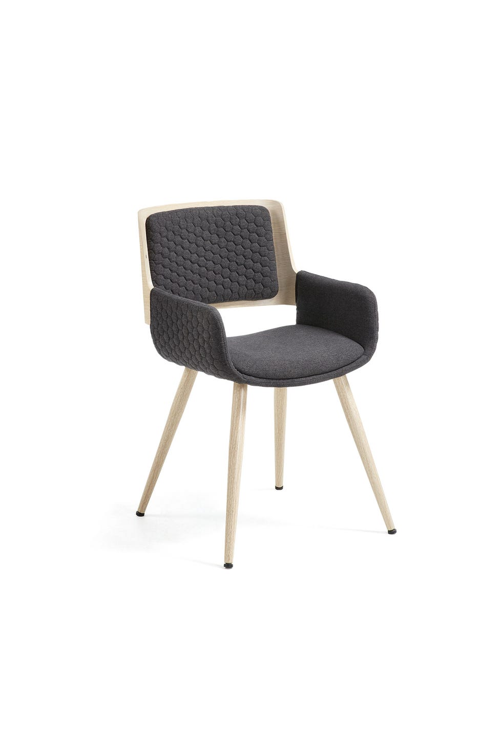 silla tapizada en gris