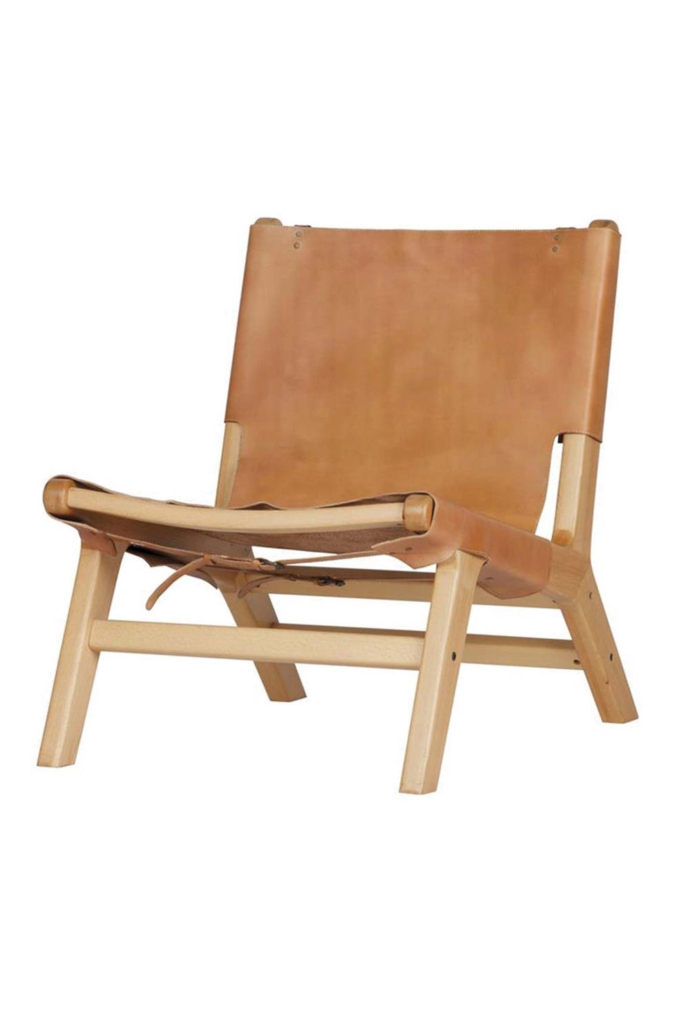 Sillón de piel y madera