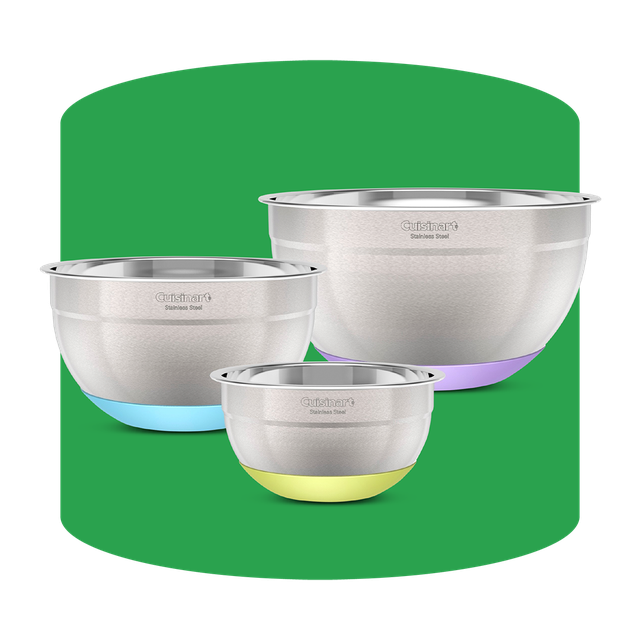 Cuisinart Stainless Steel 3 Piece Mixing Bowl Set with Lids