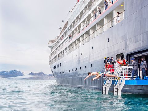 anatarctic plunge from silversea's silver cloud expedition ship