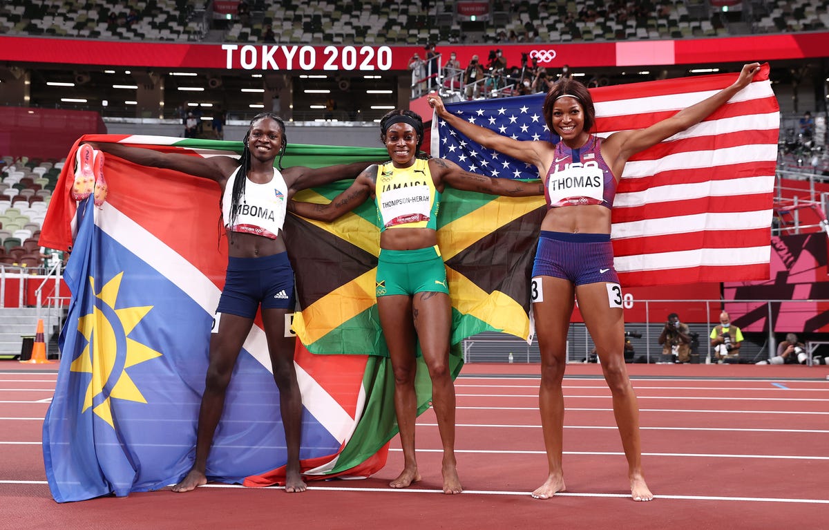 2021 Olympics Elaine ThompsonHerah Wins the Women’s 200 Meters