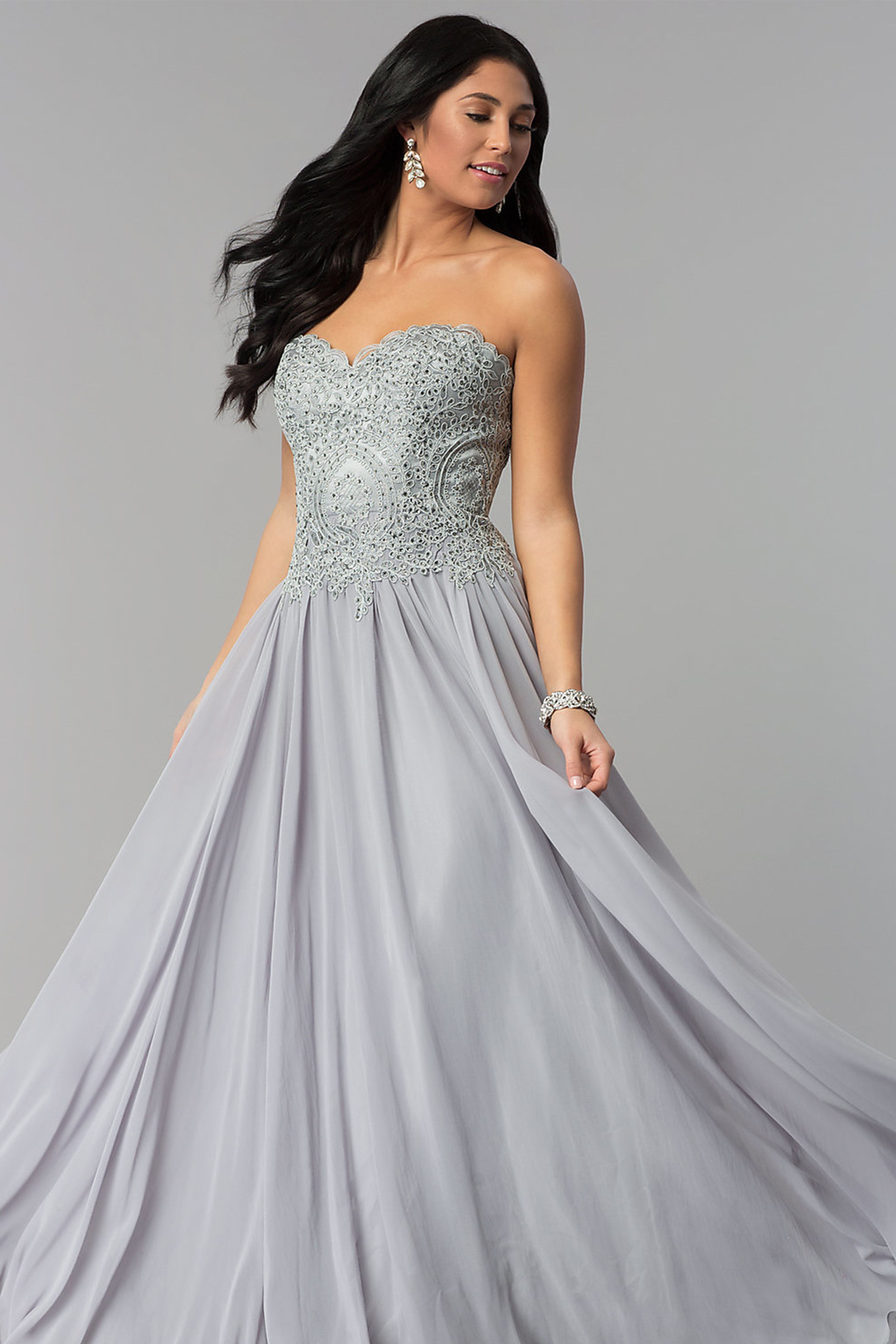 Embroidered Long-Sleeve Grey Undertone Wedding Dress | Silver wedding  dress, Dream wedding dresses, Grey wedding dress