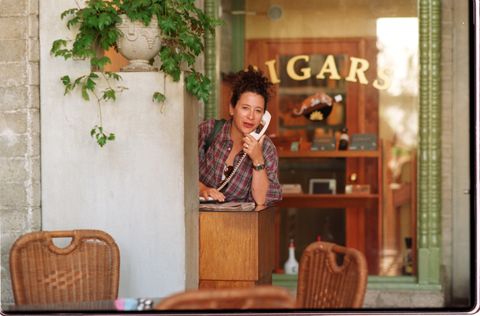 lssilverton9is721nancy silverton on phone at the maitre d's station in her restaurant campanil