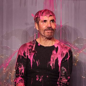 simon cowell covered in gunge