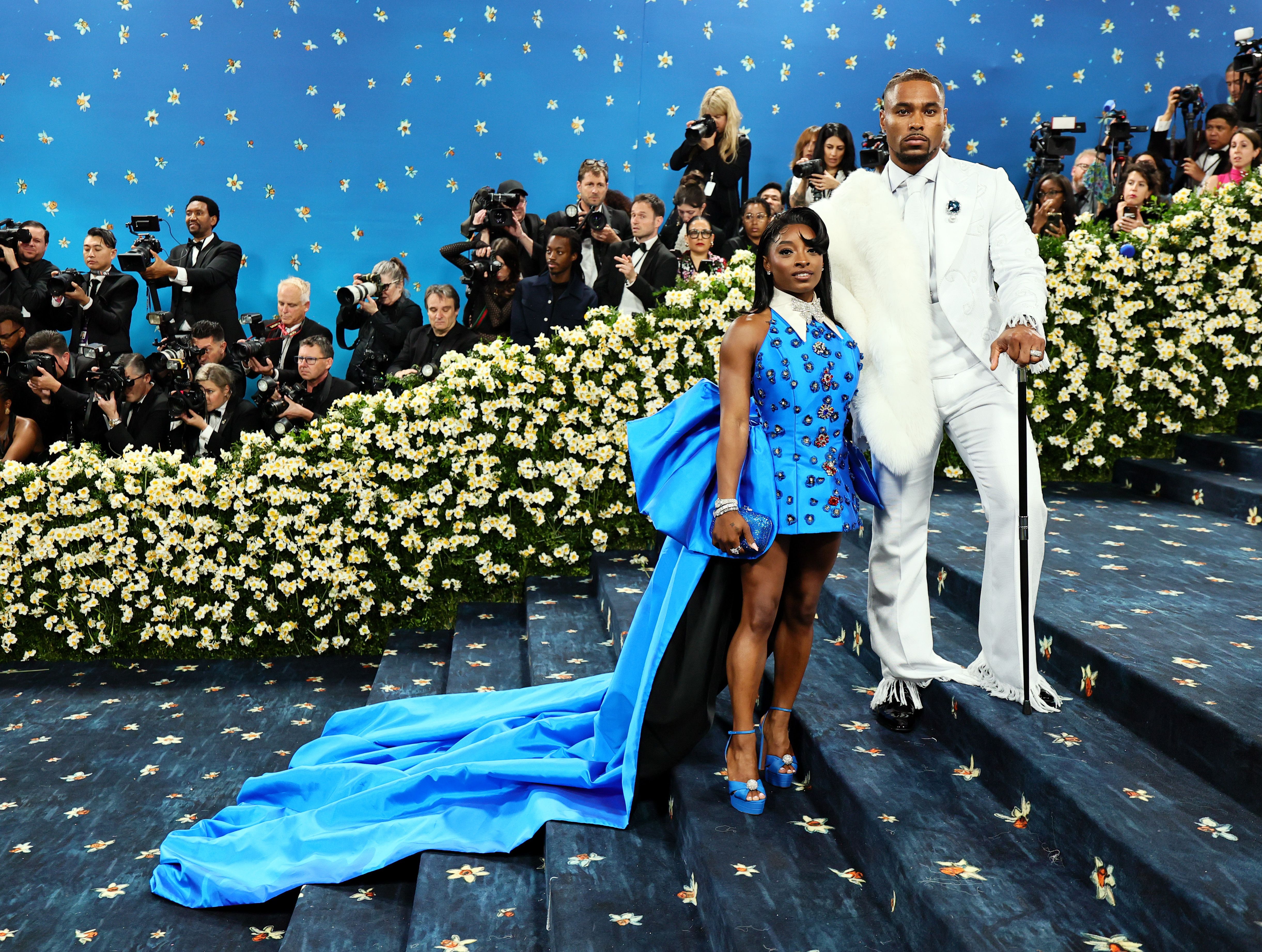 Simone Biles and Jonathan Owens Sweetly Color-Coordinate at the 2025 Met Gala