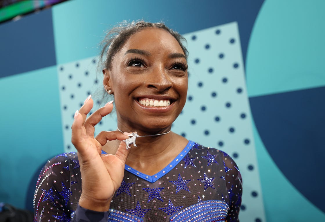 simone biles goat necklace