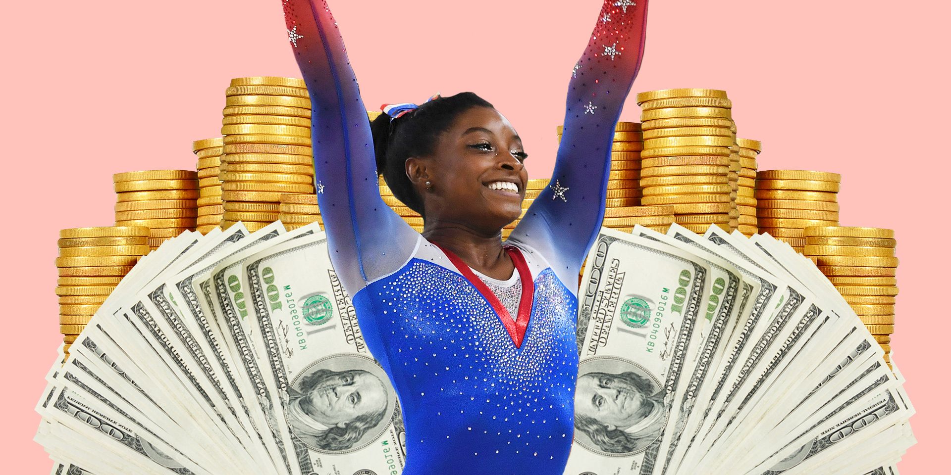 How do Simone Biles get paid?