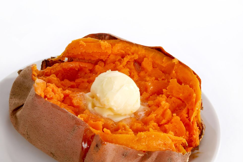simple roasted sweet potato with butter