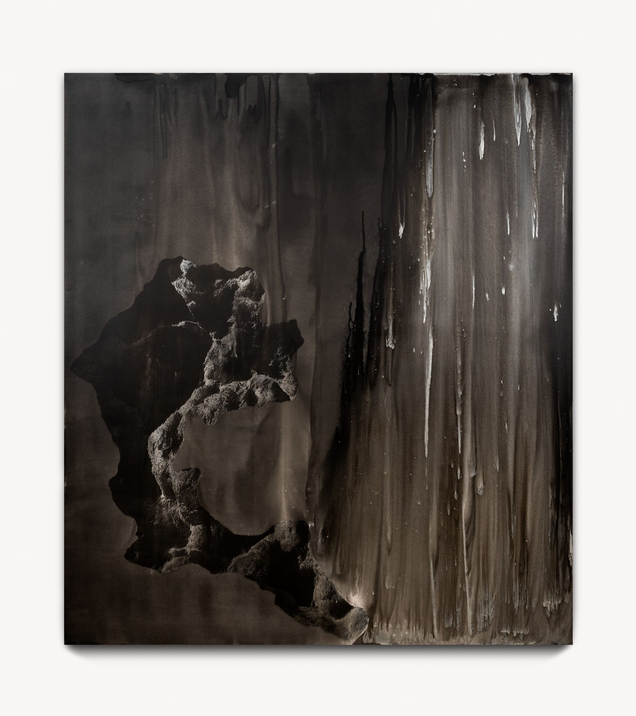 abstract artwork featuring organic forms and dripping textures