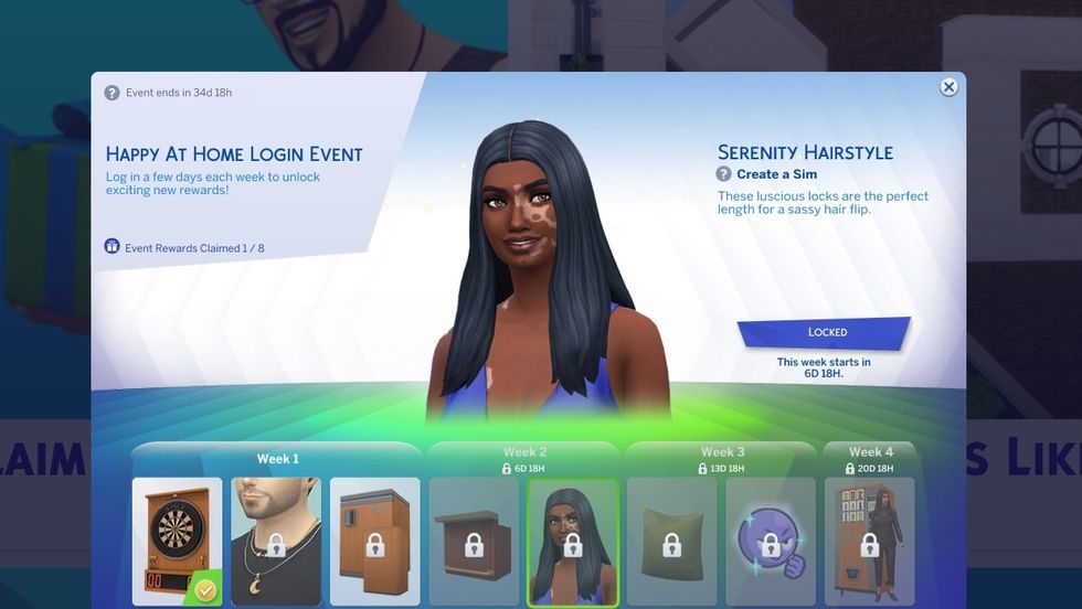 Los Sims 4 recompensas diarias de inicio de sesión.