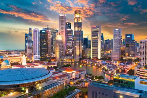 panoramic view  cityscape in singapore city