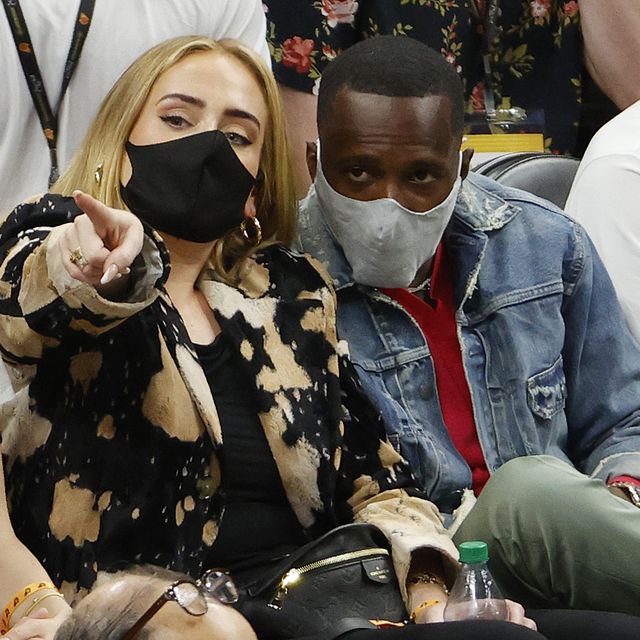 singer adele and rich paul at 2021 nba finals game five