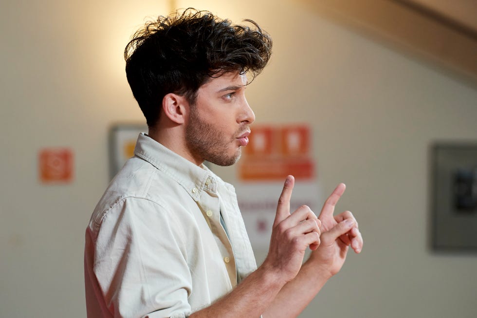 blas canto poses for the media ahead of eurovision