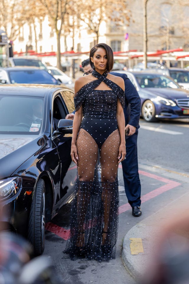 Ciara Wears a Sheer Halter Dress and Thong at 2023 Vanity Fair Oscar Party