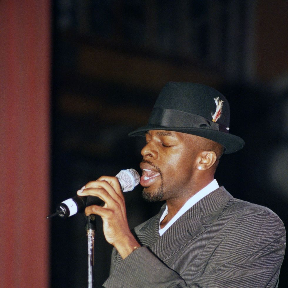 singer joe joseph lewis thomas performs during the jive records showcase at the impact music convention at the fontainebleau hilton hotel in miami beach, florida in april 1997 photo by raymond boydgetty images