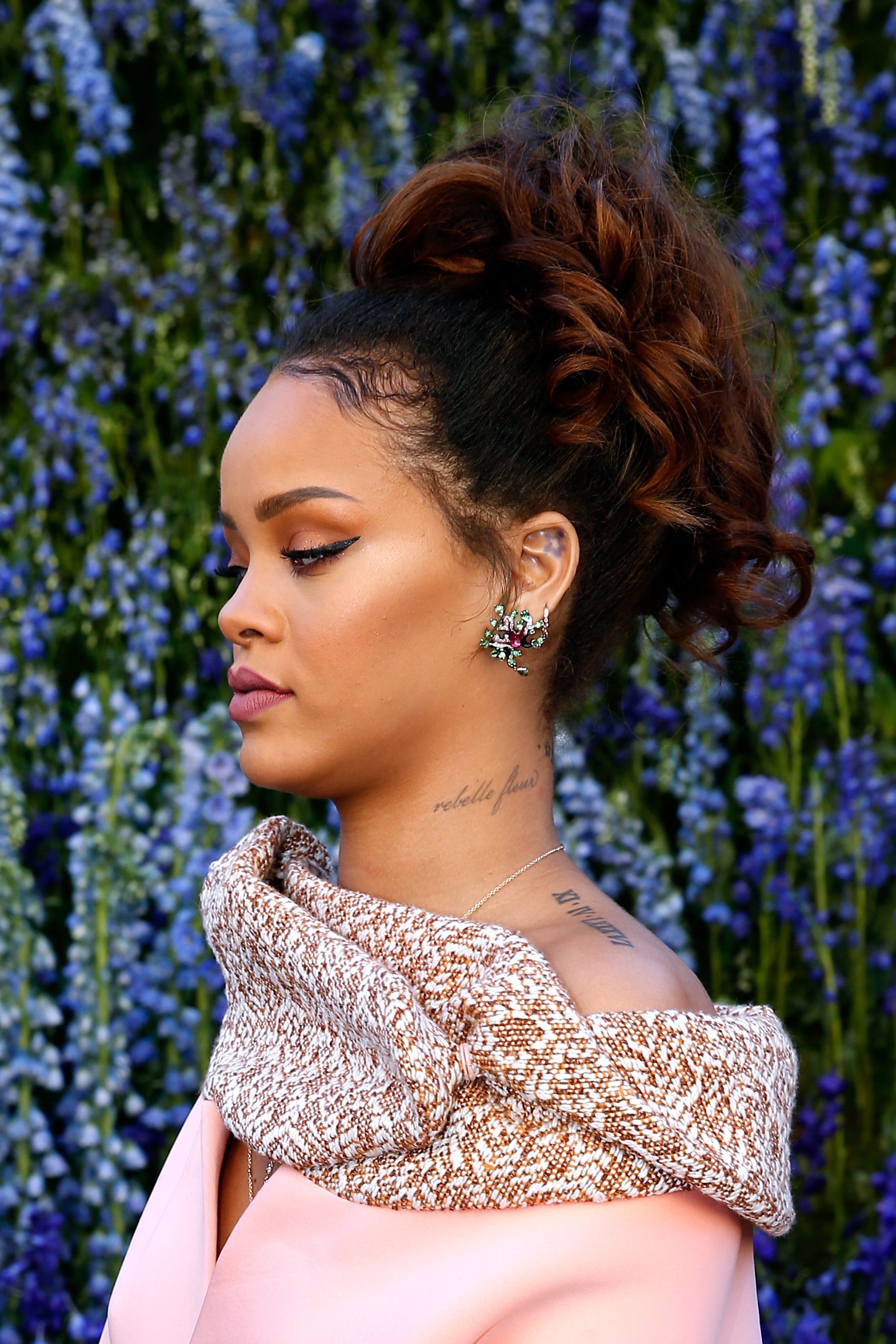 Chris Brown has a tattoo of Rihanna on his neck  pictures  Mirror Online