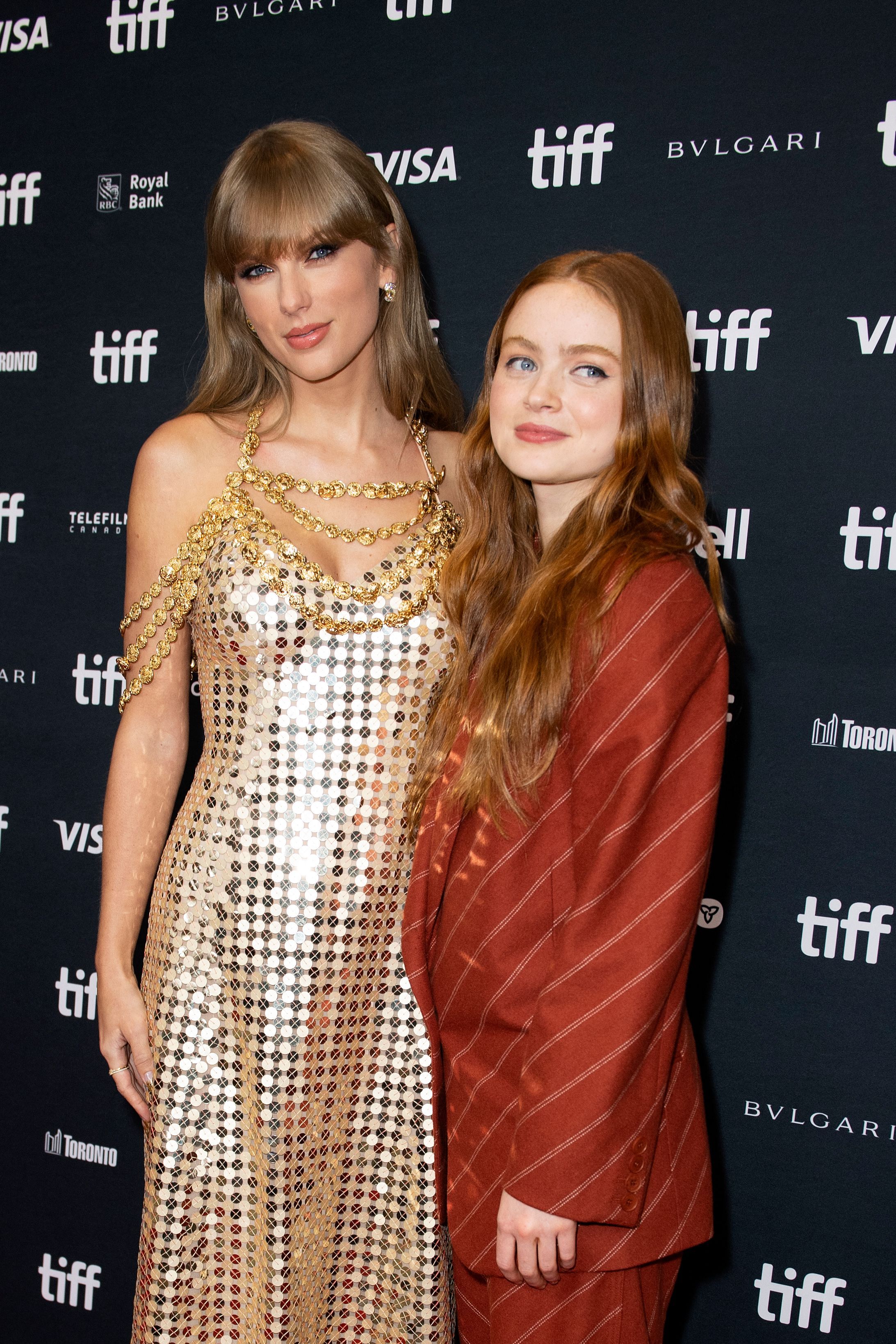 Taylor Swift Wears Nude Mirrored Off-the-Shoulder Gown For TIFF
