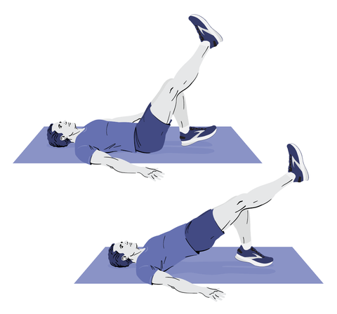 runner strength exercises single leg explosive hip thrusts how to diagram