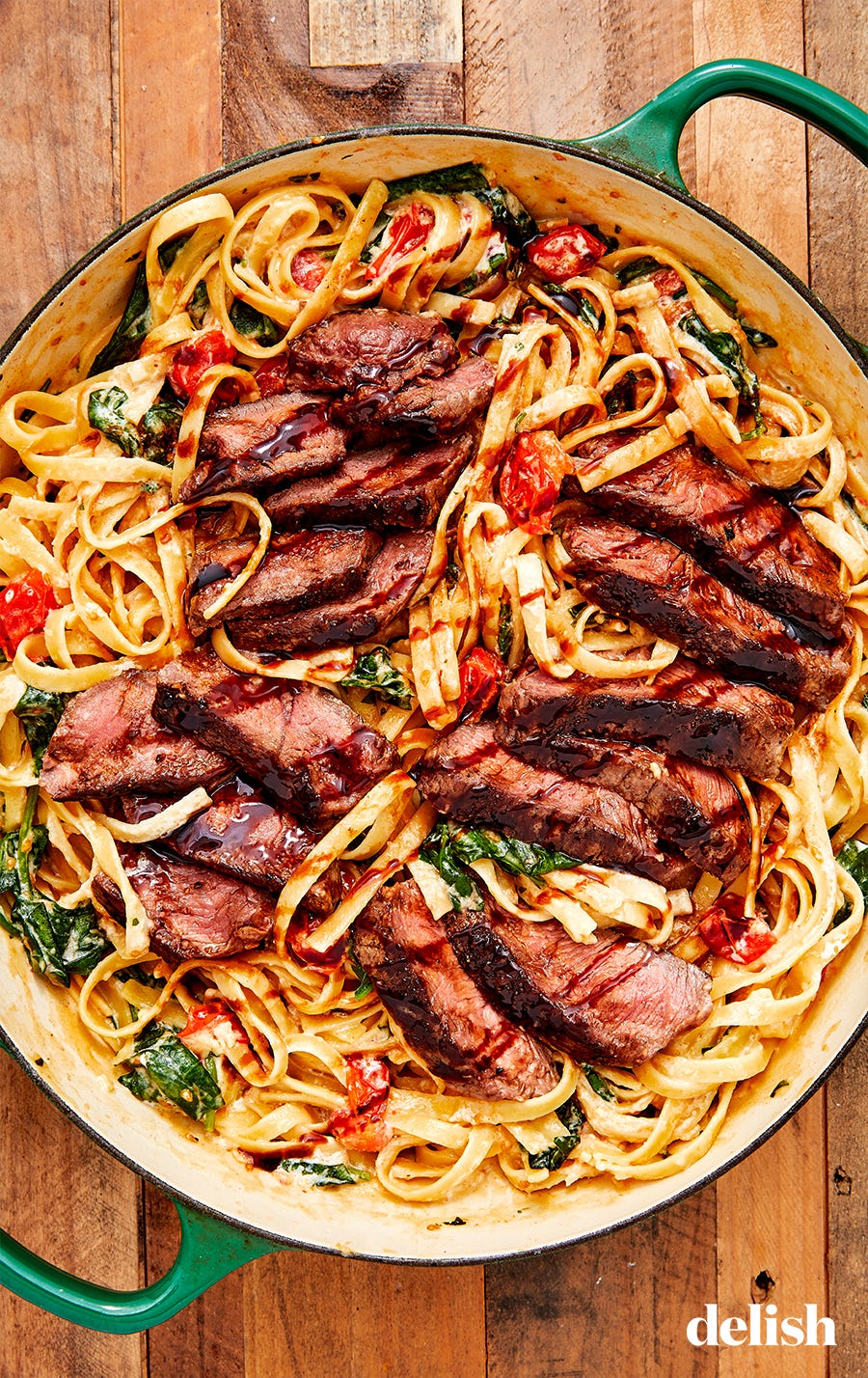 creamy steak fettuccine