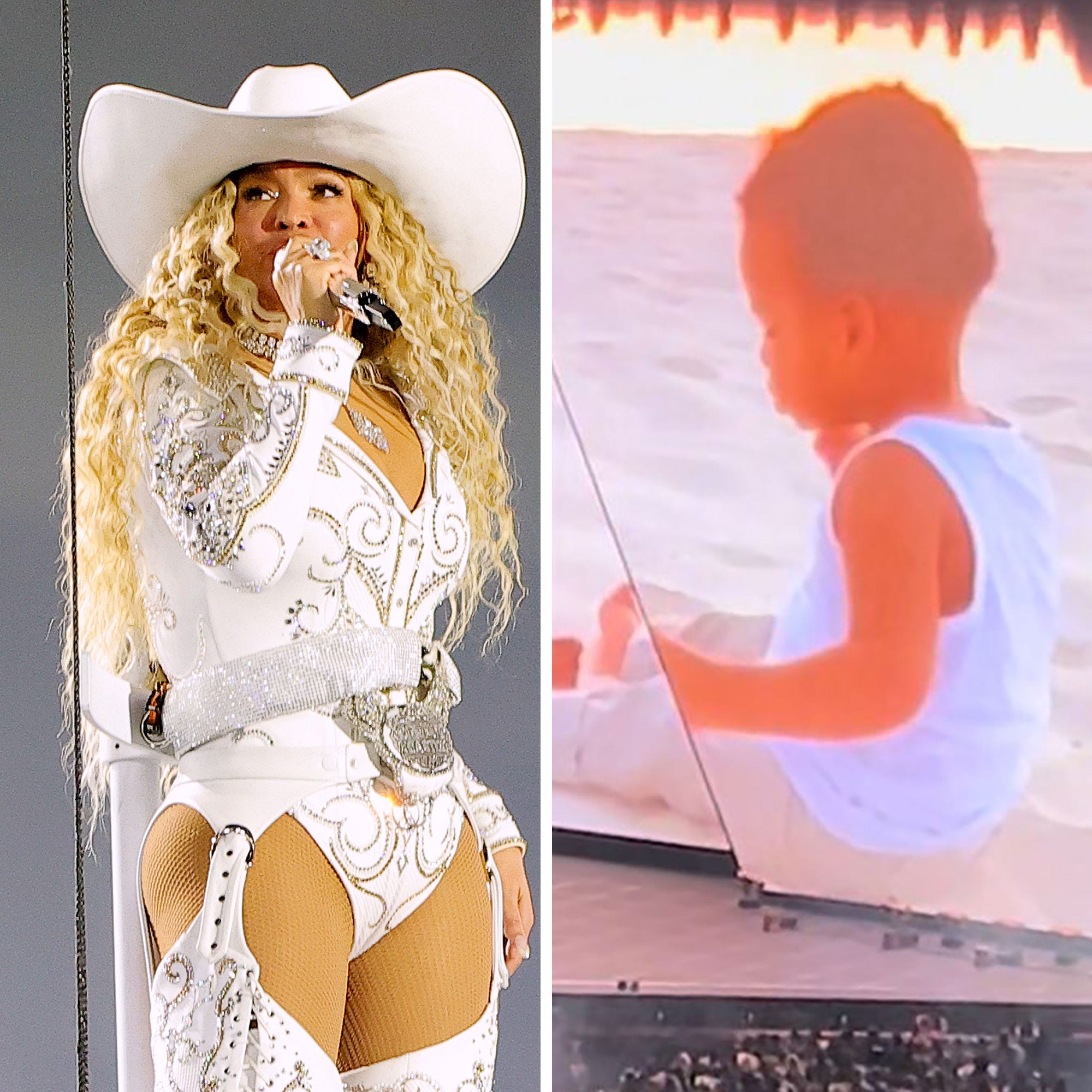 The singer is celebrating all three of her kids during her shows. 