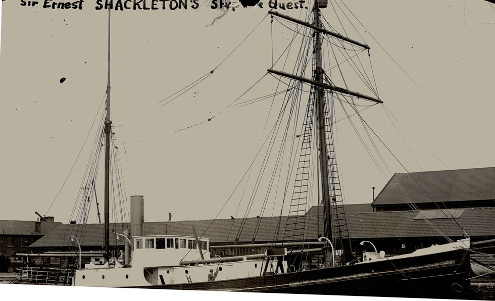 sir earnest shackleton spent a busy day at southampton on tuesday inspecting the quest which is now 