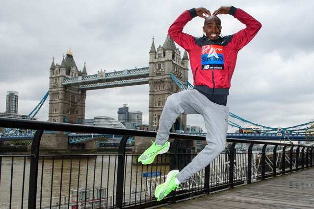 Mo Farah durante la presentación del Maratón de Londres