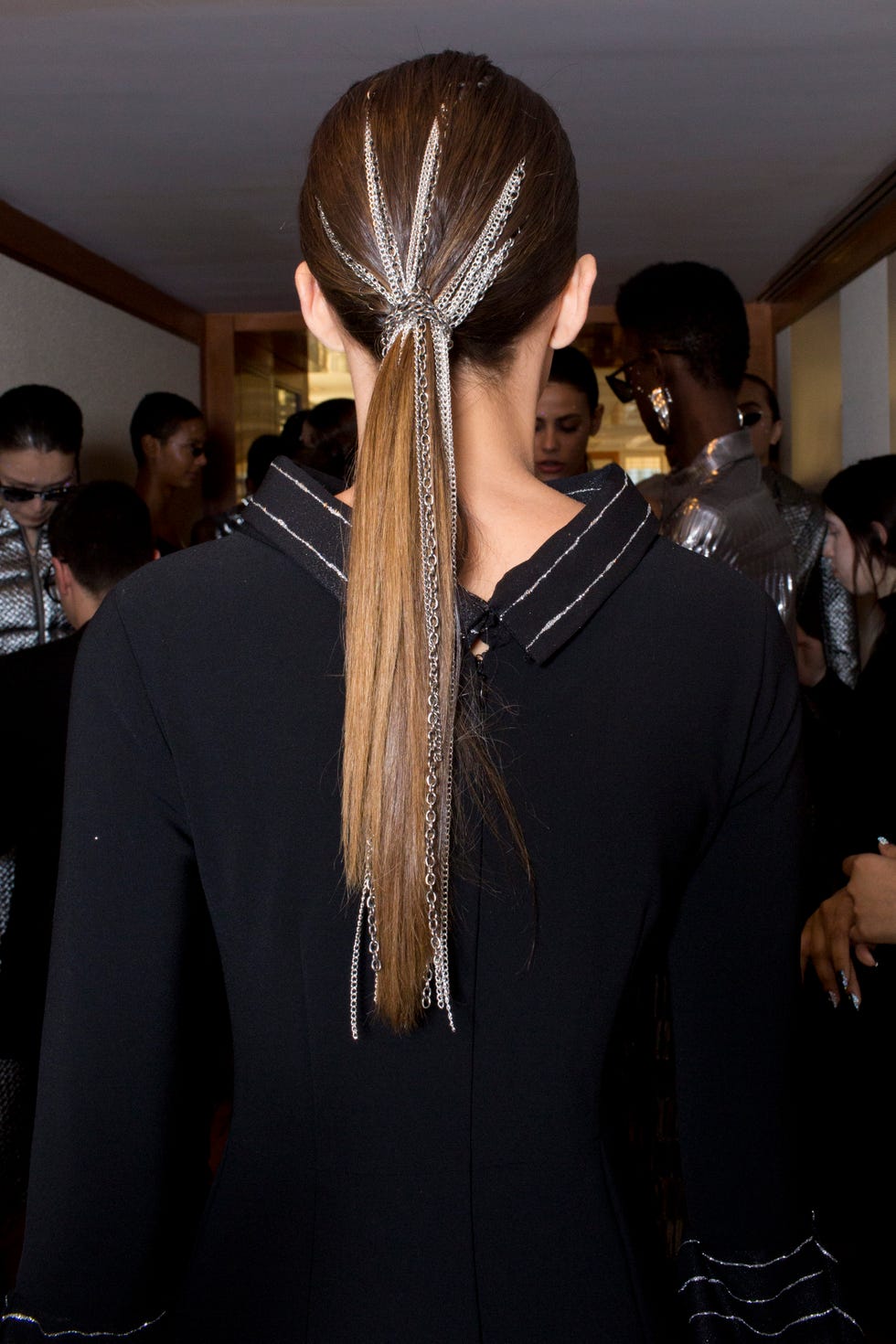 Hair, Hairstyle, Fashion, Long hair, Haute couture, Chignon, Event, Cornrows, Bun, Black hair, 
