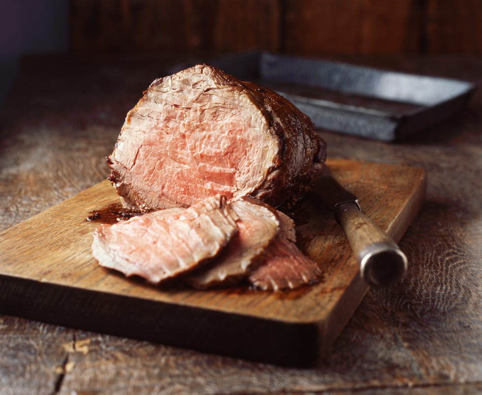 Sirloin of beef on wooden cutting board