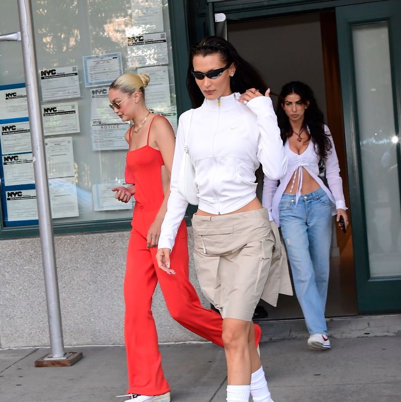 Bella Hadid Wears Lacoste Skirt Out in New York on August 31 2021