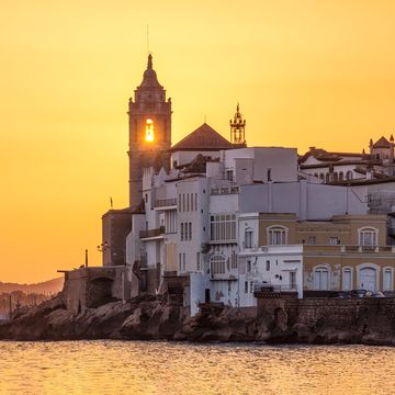 sitges at sunset catalonia spain