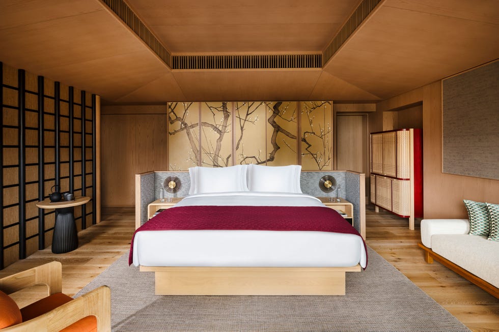 de slaapkamer van een hotel in Japan