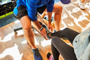 footwear fitting session at a store