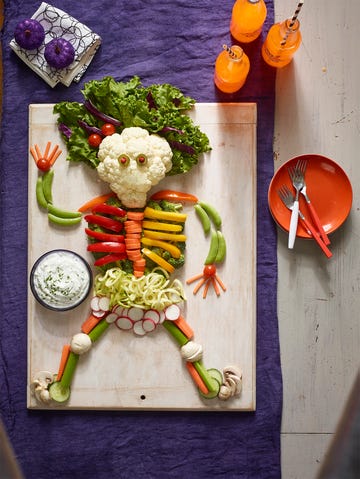 healthy halloween treats skeleton crudite