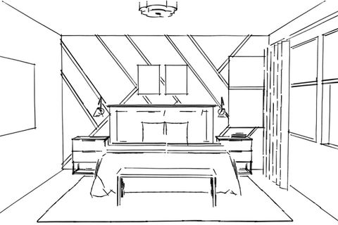 designer for a day kerrie kelly bedroom sketch