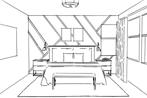 designer for a day kerrie kelly bedroom sketch